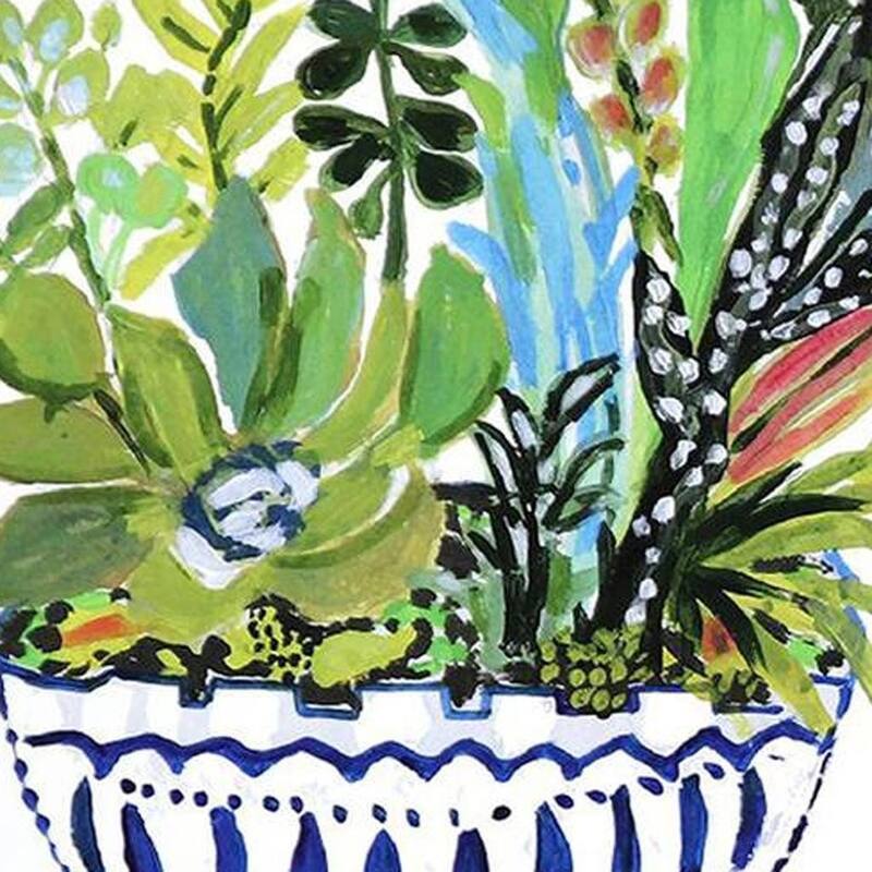 HomeRoots Set Of Two Succulent Garden II Gold Framed Wall Art