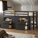 preview thumbnail 2 of 43, Twin Size Loft Bed with 4 Drawers and Underneath Cabinet, Espresso
