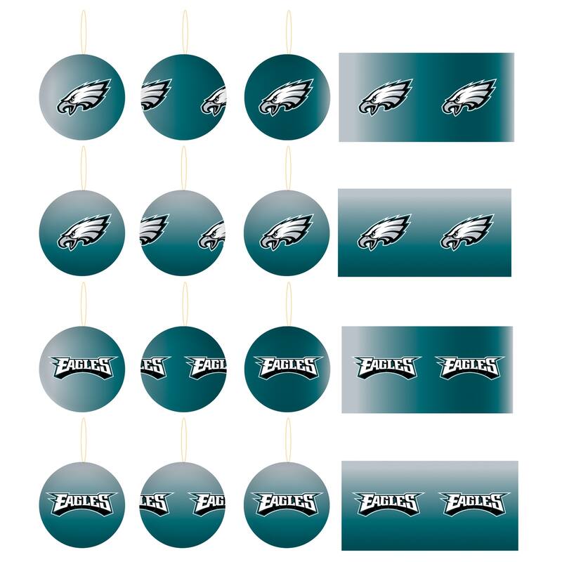 12pc Ornament Set, Philadelphia Eagles