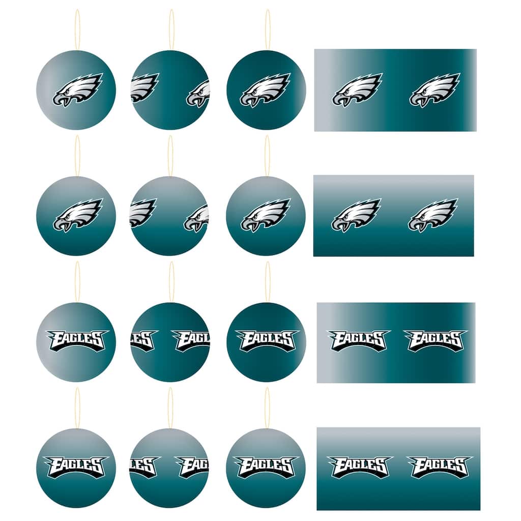 12pc Ornament Set, Philadelphia Eagles