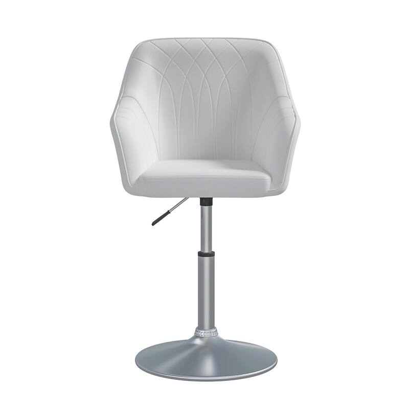 VECELO Vanity Chair Makeup Swivel Accent Chair Height Adjustable Round Back Tilt Chair