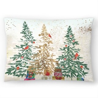 Three Christmas Trees by Pi Holiday Collection - 14" x 10" Throw Pillow - Americanflat