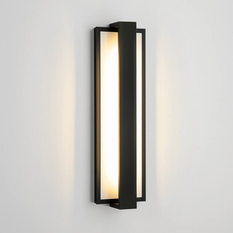 Modern Black Rectangular Linear LED Outdoor Wall Lights/Sconce Lighting