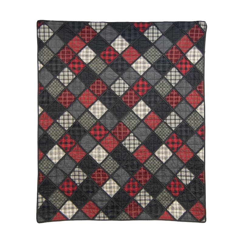 Donna Sharp Lumberjack Cotton Throw Blanket - Black/Red - Throw