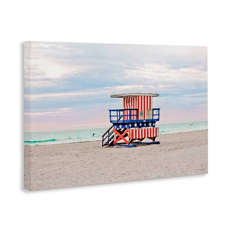 Stupell Patriotic Lifeguard Hut Canvas Wall Art Design By Seven Trees Design
