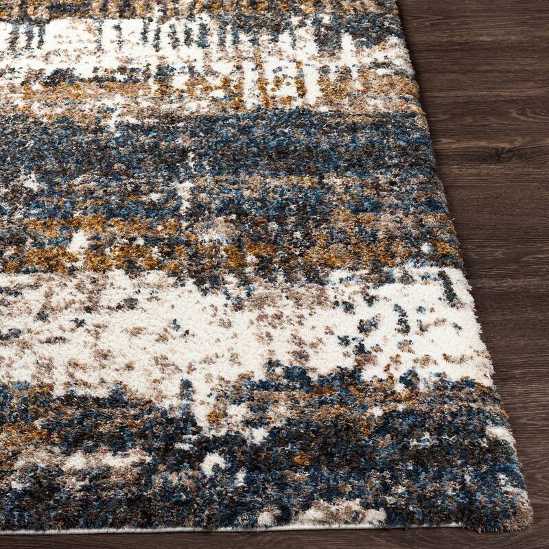 Livabliss Cathal Abstract Stripe Shag Area Rug
