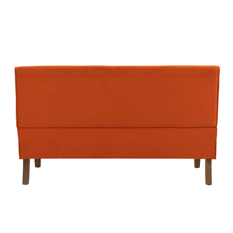 Porthos Home Svea Armless Loveseat Small Couch Sofa, Fabric, Rubberwood