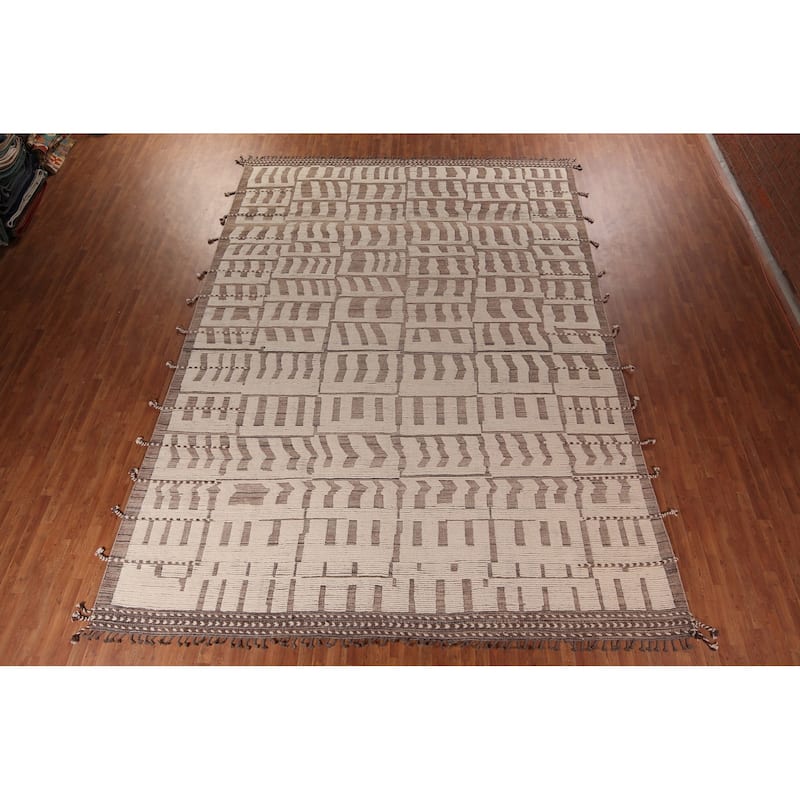 Moroccan Oriental Large Area Rug Handmade Wool Carpet - 11'8"x 16'2"