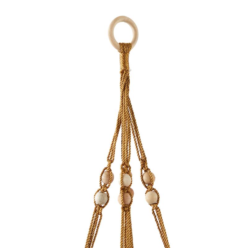 Intricately Handmade Fabric Hanging Macrame Wall Planter - Brown or White