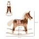 preview thumbnail 6 of 8, Kids Rocking Horse, Plush Toddler Rocker, Wooden Base Ride-On Toy with Handle Grip, Traditional Toy for Kids 36M+, Brown
