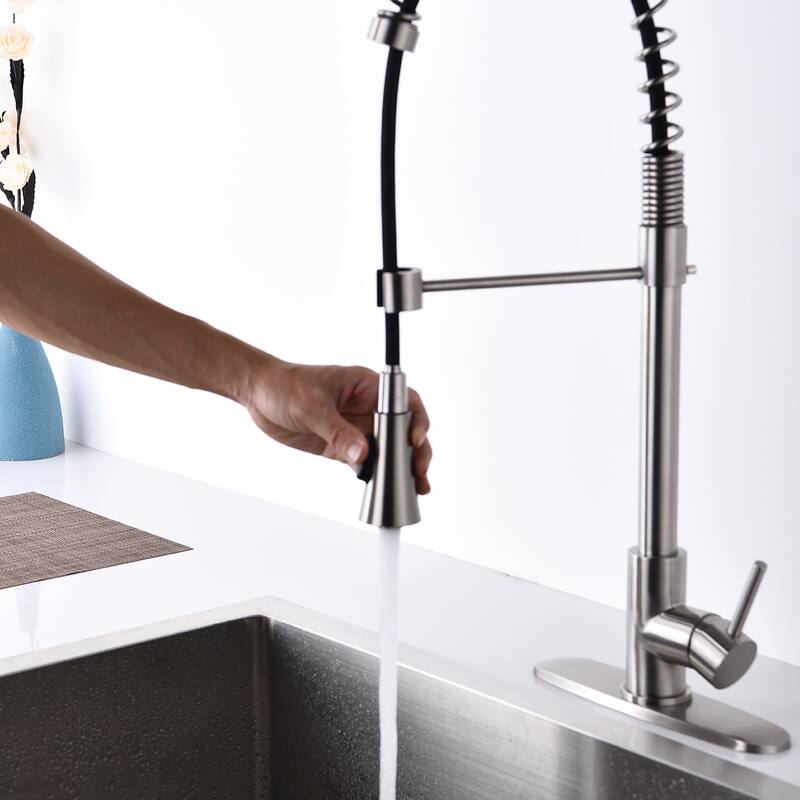 Modern Single Handle Commercial Spring High Arc Kitchen Faucet