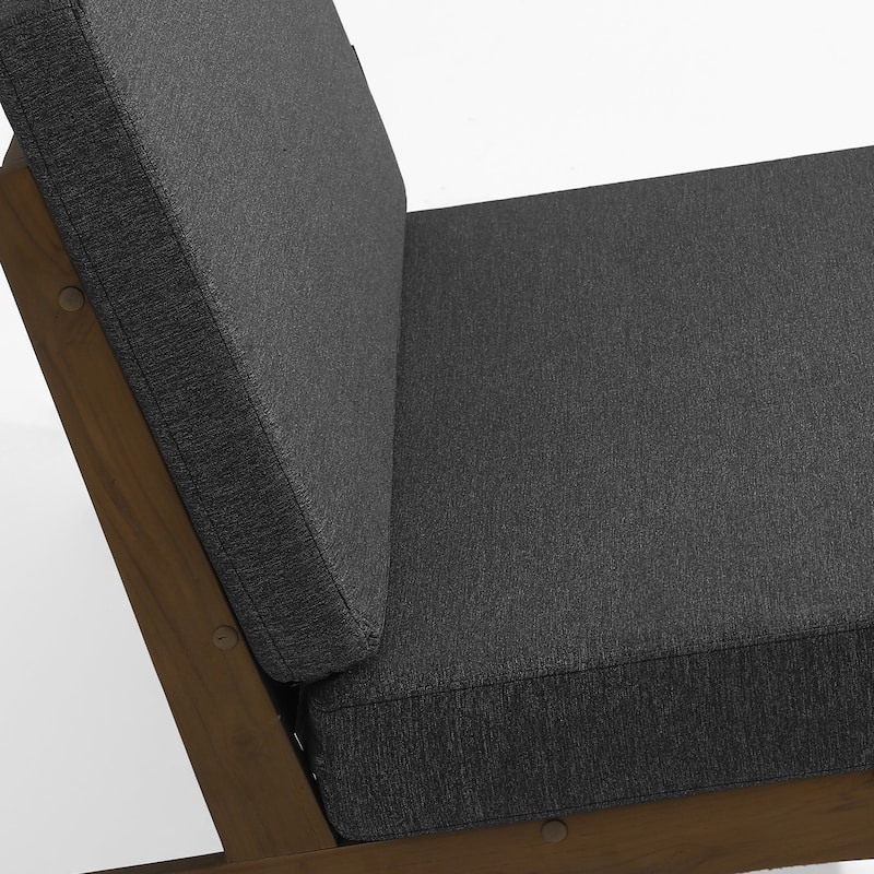 Outdoor Furniture Teak Wood Armless Loveseat Sofa With Cushion
