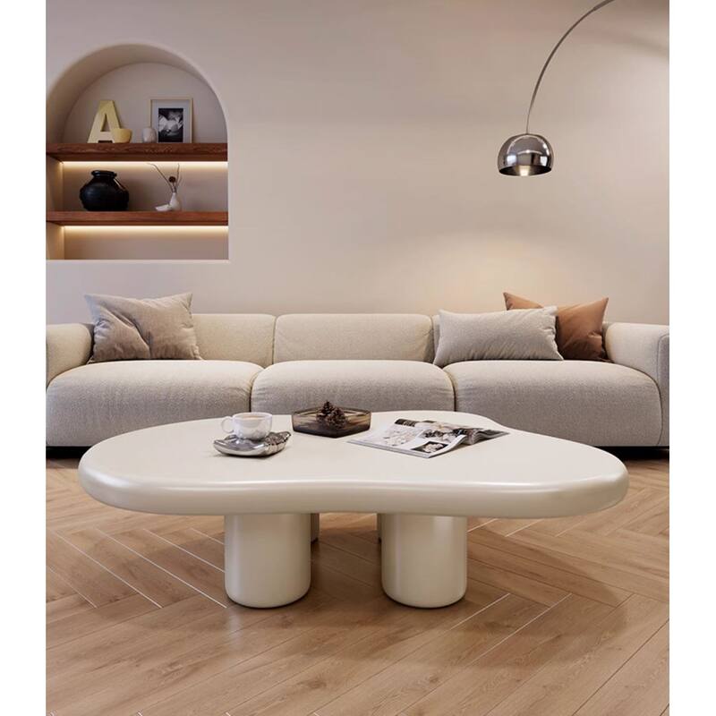 Creamy Cloud Coffee Table with Four Legs
