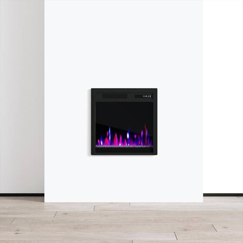 Black 5100BTU 20-inch Wall Mounted/Recessed Electric Fireplace