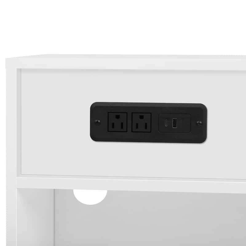 Roomfitters Versatile Storage Sideboard Cabinet, Dining Room & Kitchen Organizer, Cream White