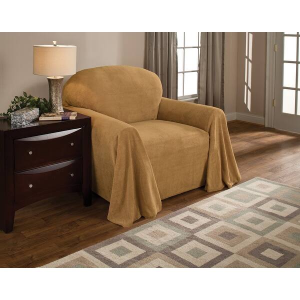 slide 1 of 23, Innovative Textile Solutions Solid Textured Chair Throw Slipcover