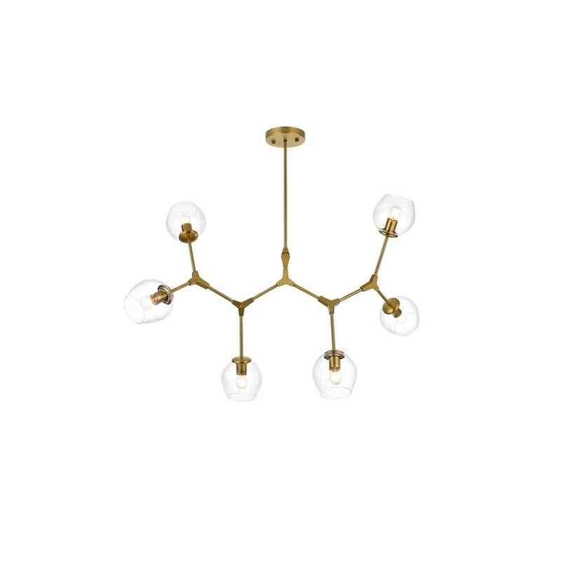 Elegant Lighting 1712G49 Cavoli 6 Light 49" Wide Abstract Chandelier - Brass