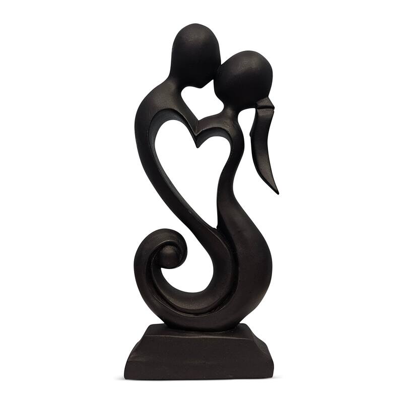 12" Wooden Handmade Abstract Sculpture Statue Handcrafted "Eternal Love" Gift Decorative Home Décor - 12" tall x 5" wide x 1.5" deep