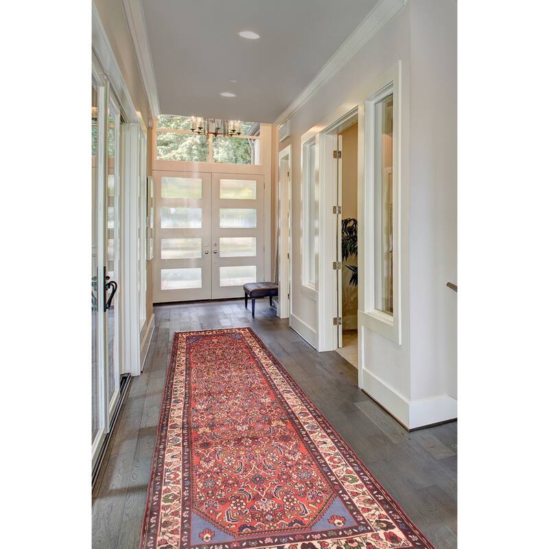 ECARPETGALLERY Hand-knotted Andelz Red Wool Rug - 3'6 x 9'4