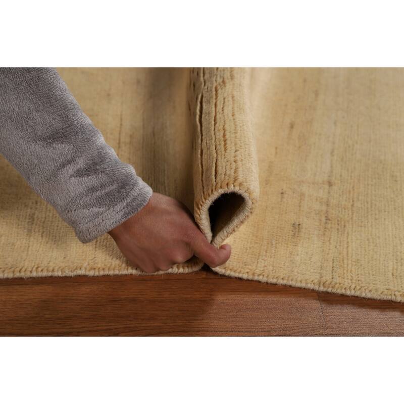 Gabbeh Modern Rug Hand-Knotted Bedroom Solid Wool Carpet - 3'10"x 5'11"