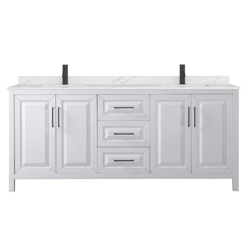 Daria 80-inch Double Vanity, Single Hole Quartz Top