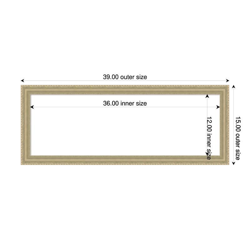 Amanti Art Champagne Teardrop Framed Dry Erase Magnetic Board - 39 x 15 in