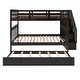 preview thumbnail 10 of 14, Stairway Full-Over-Full Bunk Bed with Twin Trundle - Maximized Storage, Durable Wood, & Safety Features - Espresso