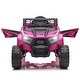 preview thumbnail 13 of 13, Electric Car with Front LED Lights and Horn - Rose Red