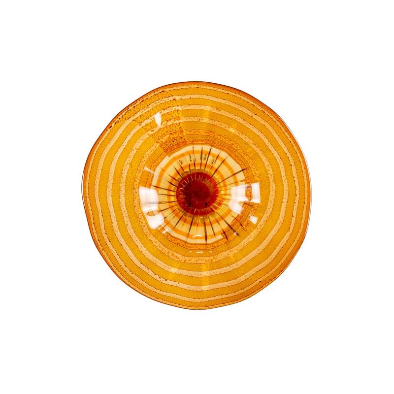 12" Round Hand Blown Glass Wall Art Decoration