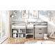 preview thumbnail 18 of 17, Twin size Loft Bed with Two Shelves and Two Drawers, Grey