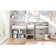 preview thumbnail 4 of 46, Wood Twin Loft Bed with 2 Shelves & 2 drawers for Bedroom(Antique Gray)