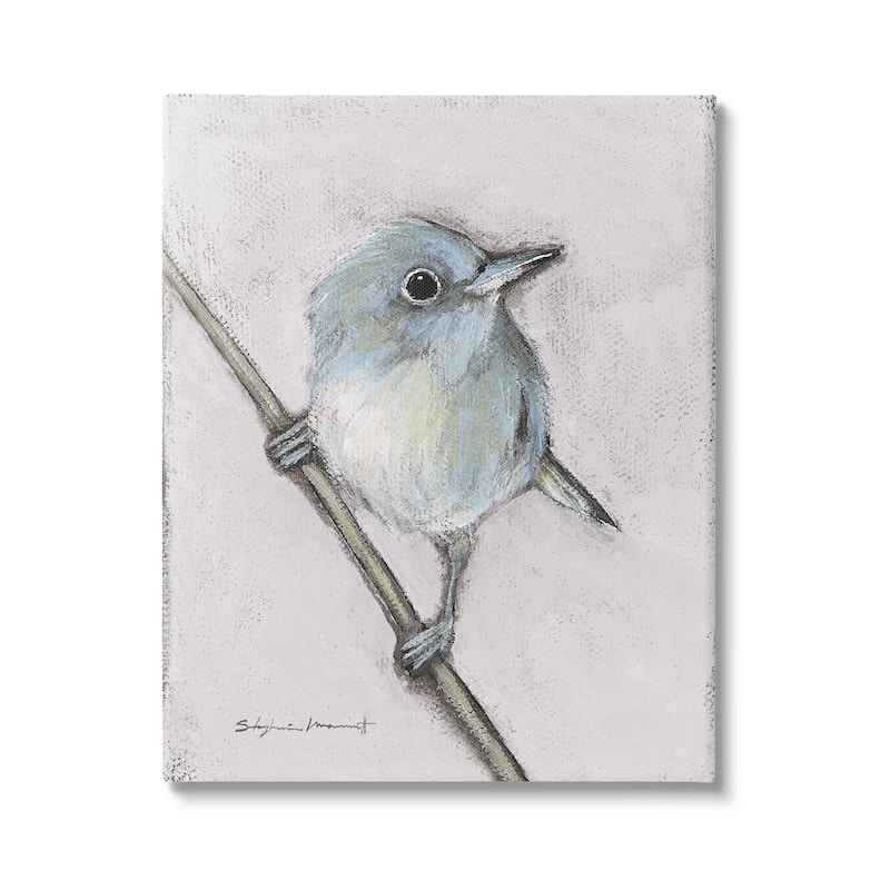 Stupell Wildlife Perched Bird Painting Canvas Wall Art by Stephanie Workman Marrott - 16 x 20