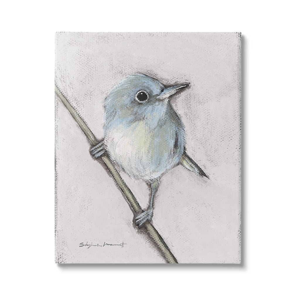 Stupell Wildlife Perched Bird Painting Canvas Wall Art by Stephanie Workman Marrott