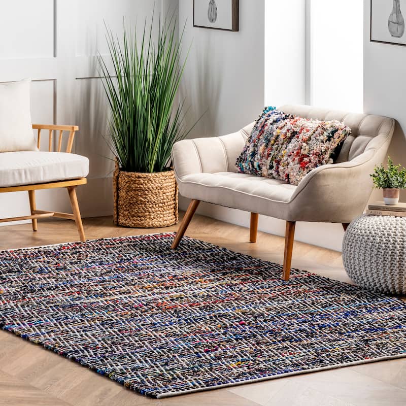 Nuloom Rochell Hand Woven Chevron Area Rug - 5' x 8' - Indigo