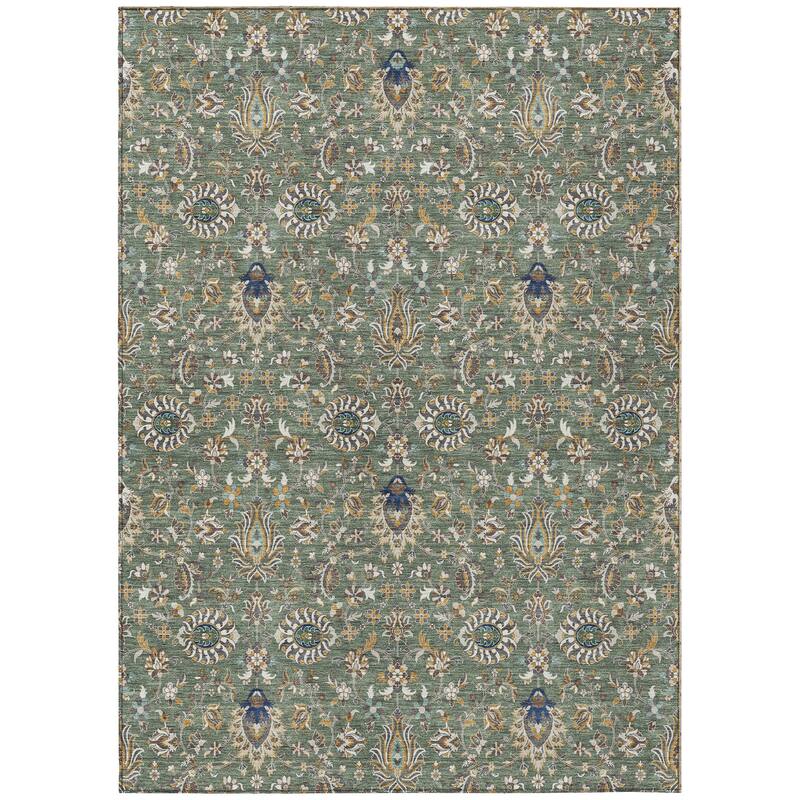 Machine Washable Indoor/Outdoor Traditional Persian Chantille Rug