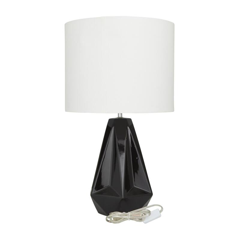 Ceramic Geometric Room Table Lamp - White, Silver, Gold, Black - CosmoLiving by Cosmopolitan