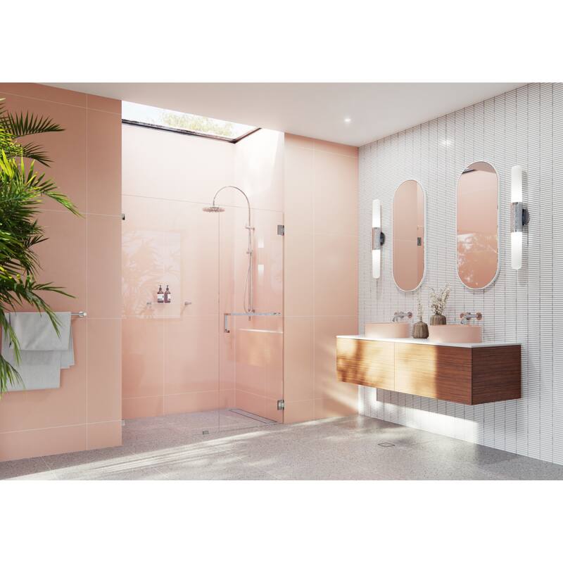 Glass Warehouse 78" x 62.75" Frameless Towel Bar Shower Door - Wall Hinge