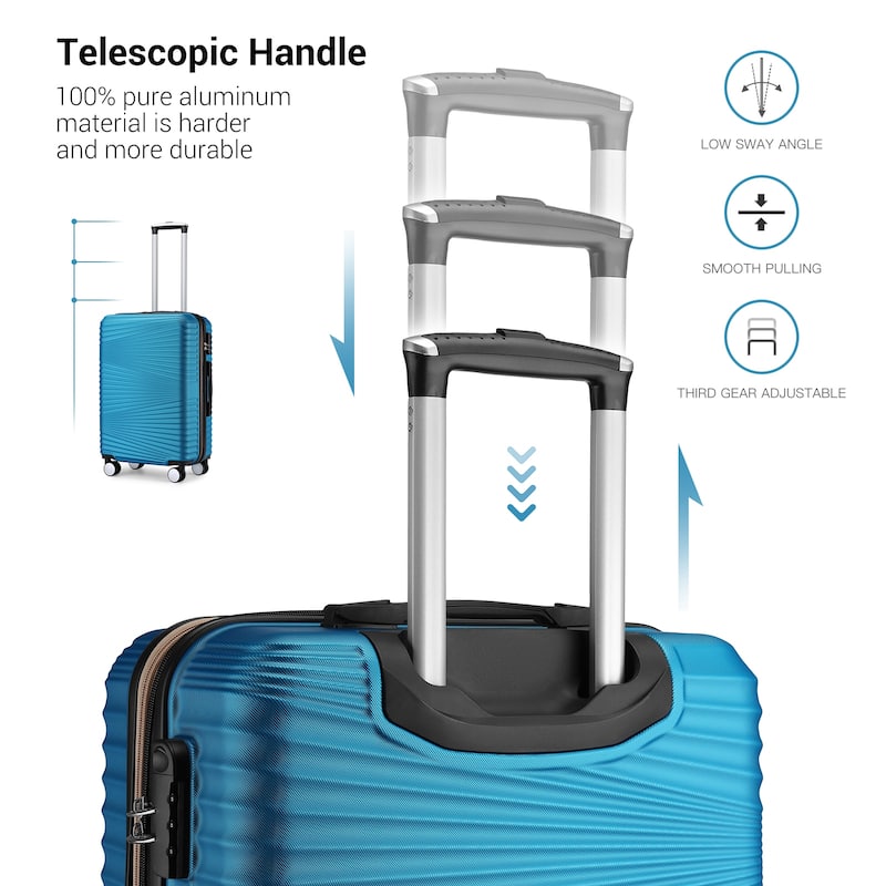 20 Inch Luggage Suitcases with Spinner Wheels Expandable Hardside Luggage Lightweight Suitcase,20" Checked Luggage Black