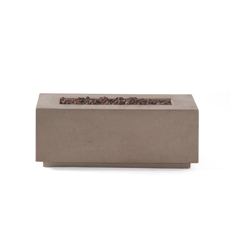 Aidan Outdoor 40,000 BTU Lightweight Concrete Rectangular Fire Pit (No Tank Holder) by Christopher Knight Home