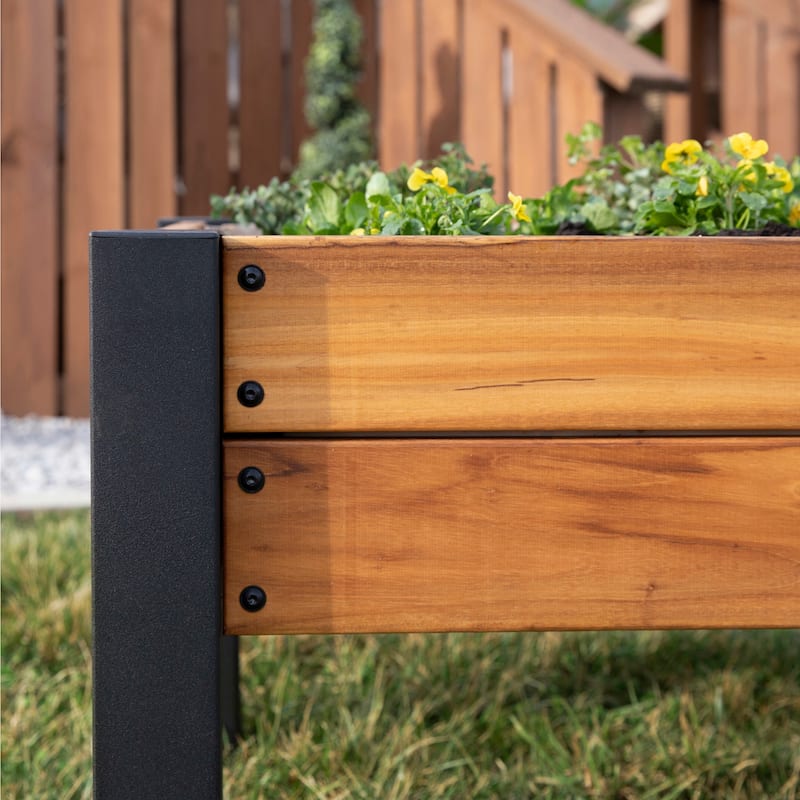 Backyard Discovery 48" Teak Wood Raised Garden Bed Planter Box - 3'8" x 2'0"