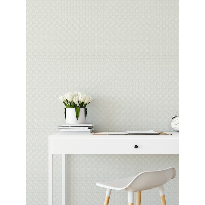 A-Street Prints Calabash Light Grey Rope Basketweave Wallpaper