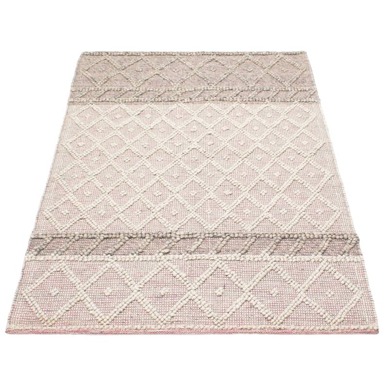 ECARPETGALLERY Braid weave Sienna Grey Wool Rug - 5'1 x 7'6