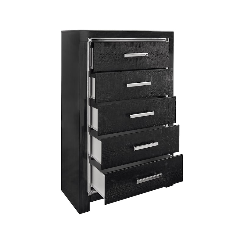 Kaydell Black Five Drawer Chest