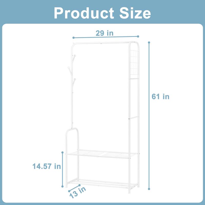 Metal Clothing Racks with Shoe Storage