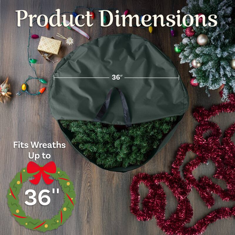 Tiny Tim Totes Premium Holiday Christmas Wreath Storage 36" Wreaths