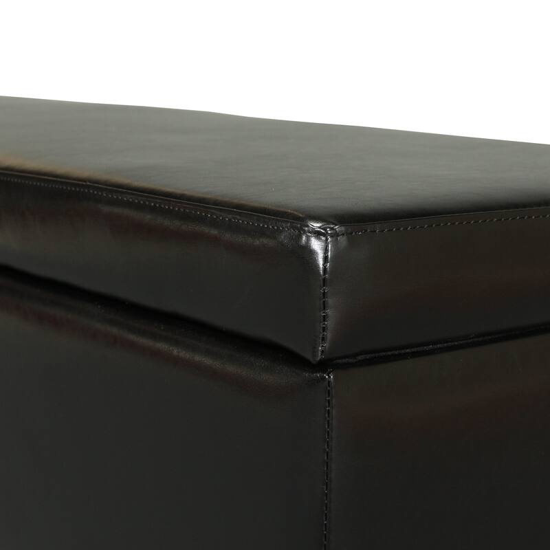 York Bonded Leather Storage Ottoman Bench by Christopher Knight Home