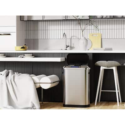 13 Gallon 50L Stainless Steel Smart Trash Can with Motion Sensor for Home,Office