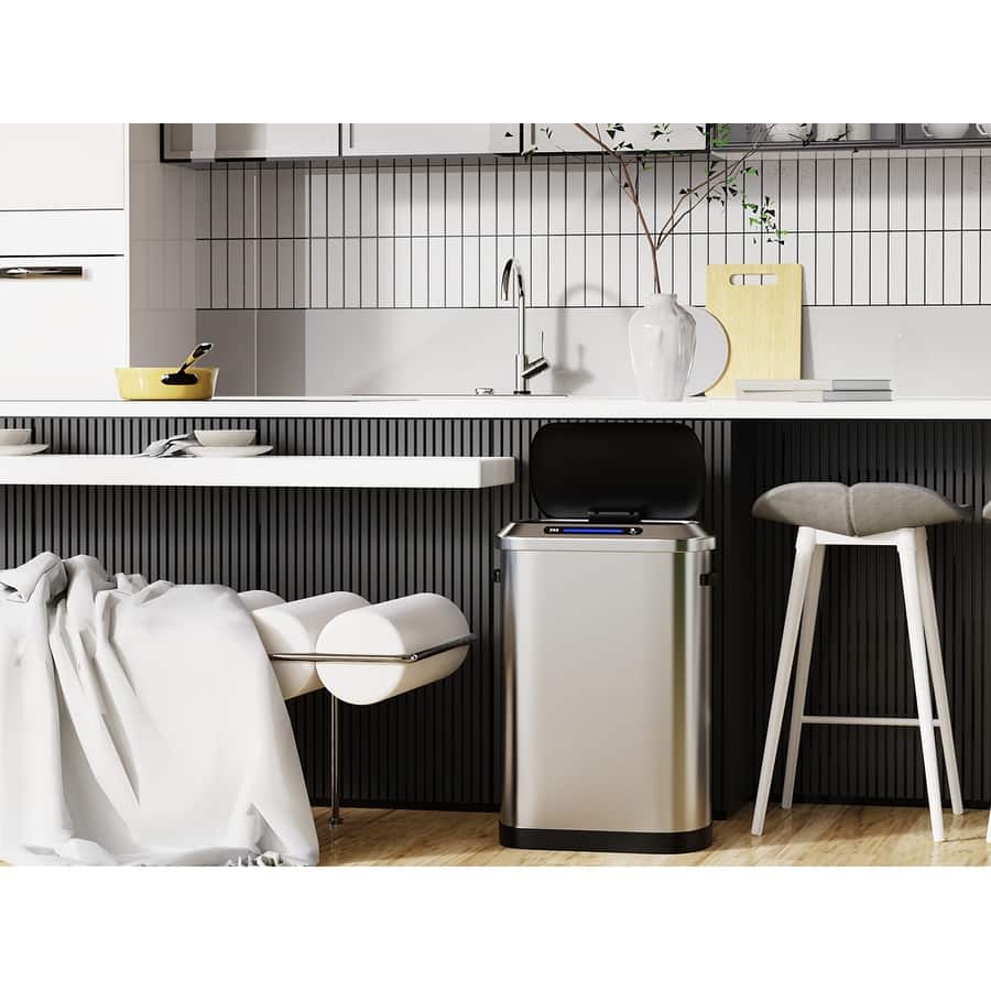 13 Gallon 50L Stainless Steel Smart Trash Can with Motion Sensor for Home,Office