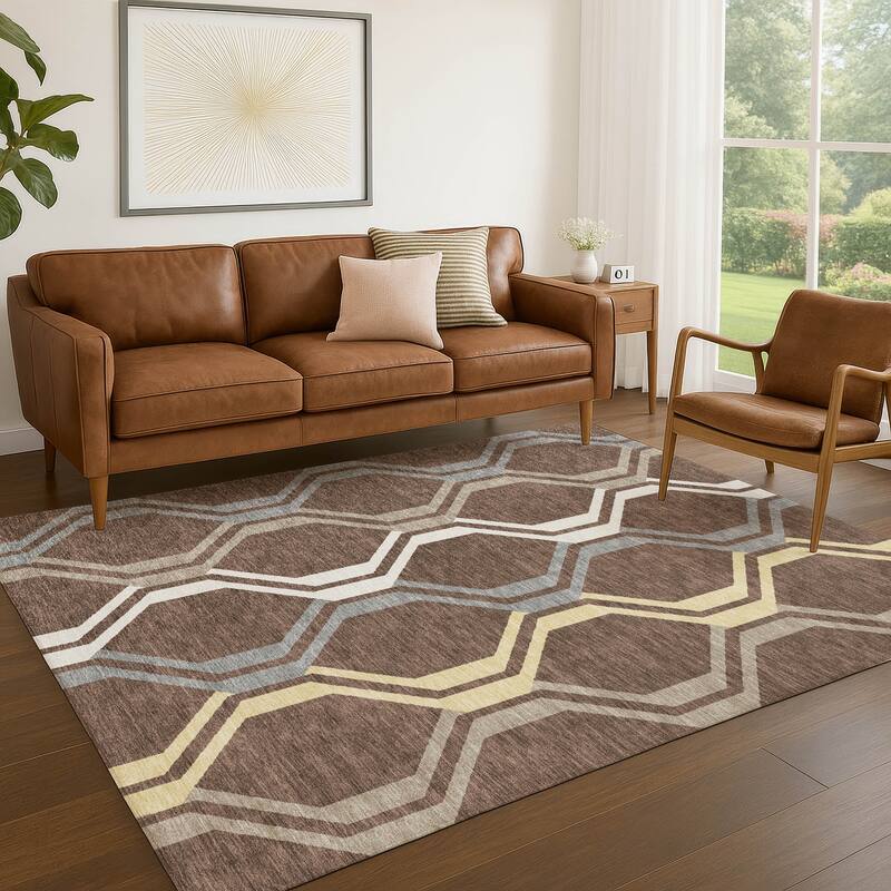 Machine Washable Indoor/ Outdoor Contemporary Dimensions Chantille Rug
