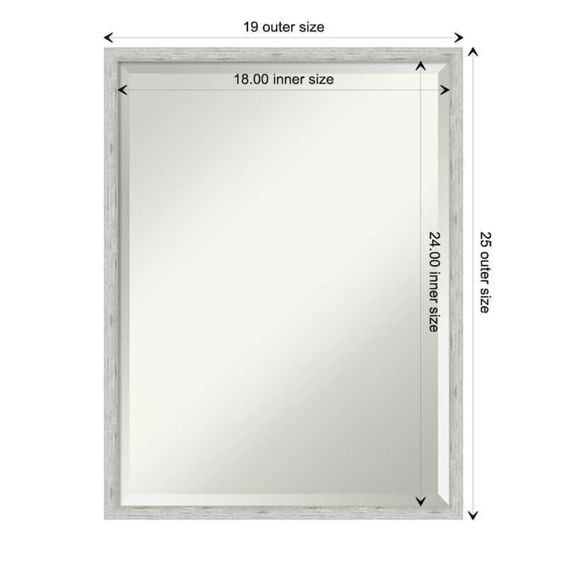 Imprint Beveled Wood Framed Bathroom Vanity Wall Mirror - Imprint Silver - Glass Size 18x24